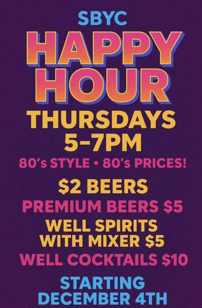 80's Happy Hour on Thursdays