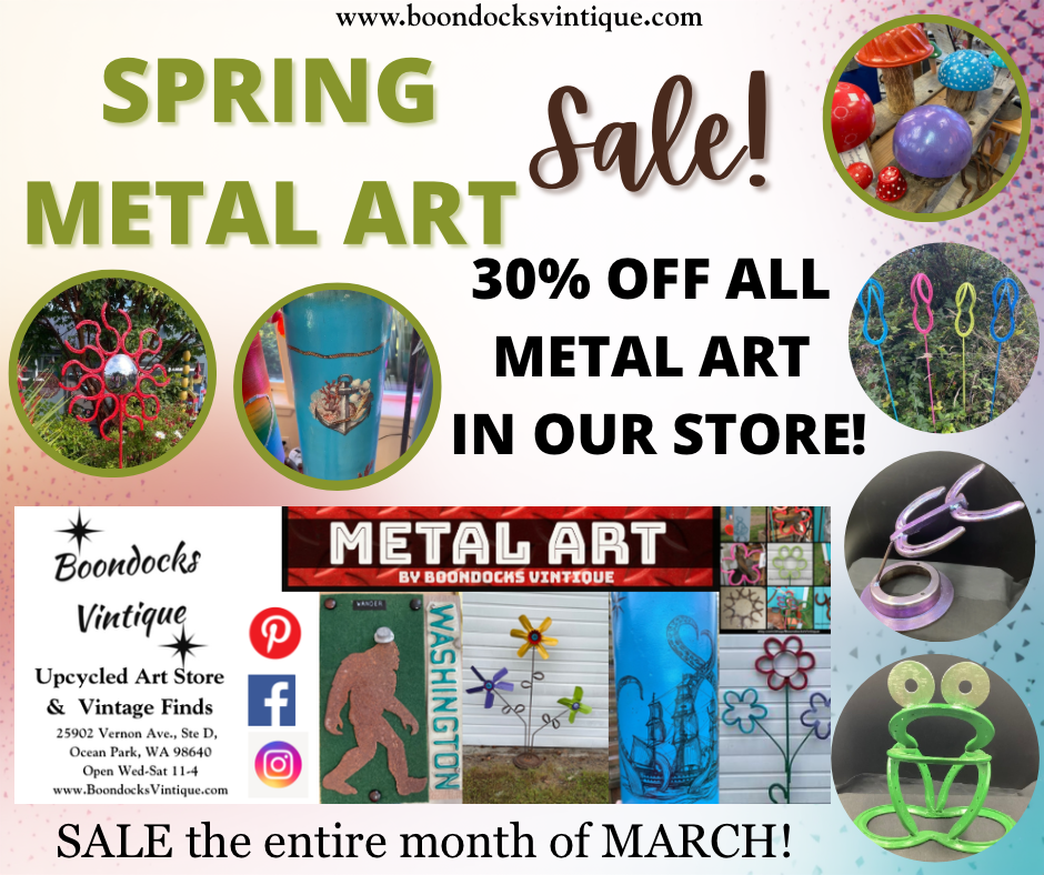 Boondocks Vintique Upcycled Art Store Metal ART SALE!