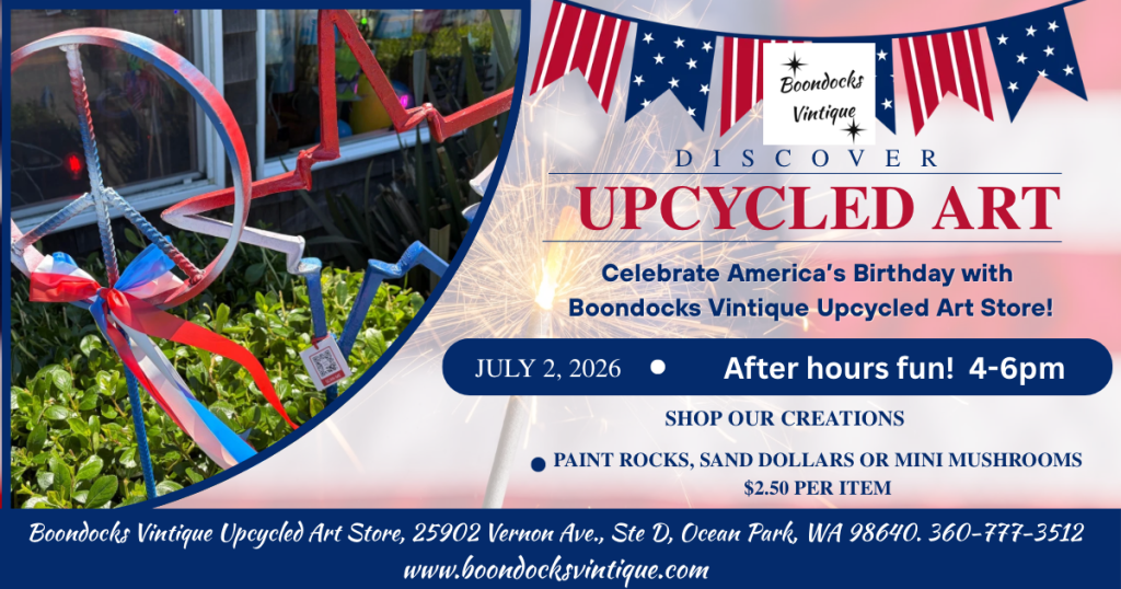DISCOVER Upcycled ART at Boondocks Vintique Upcycled Art Store